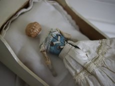 画像3: Victorian Blonde China Head Doll Wearing a Blue Corset//6.3in (3)