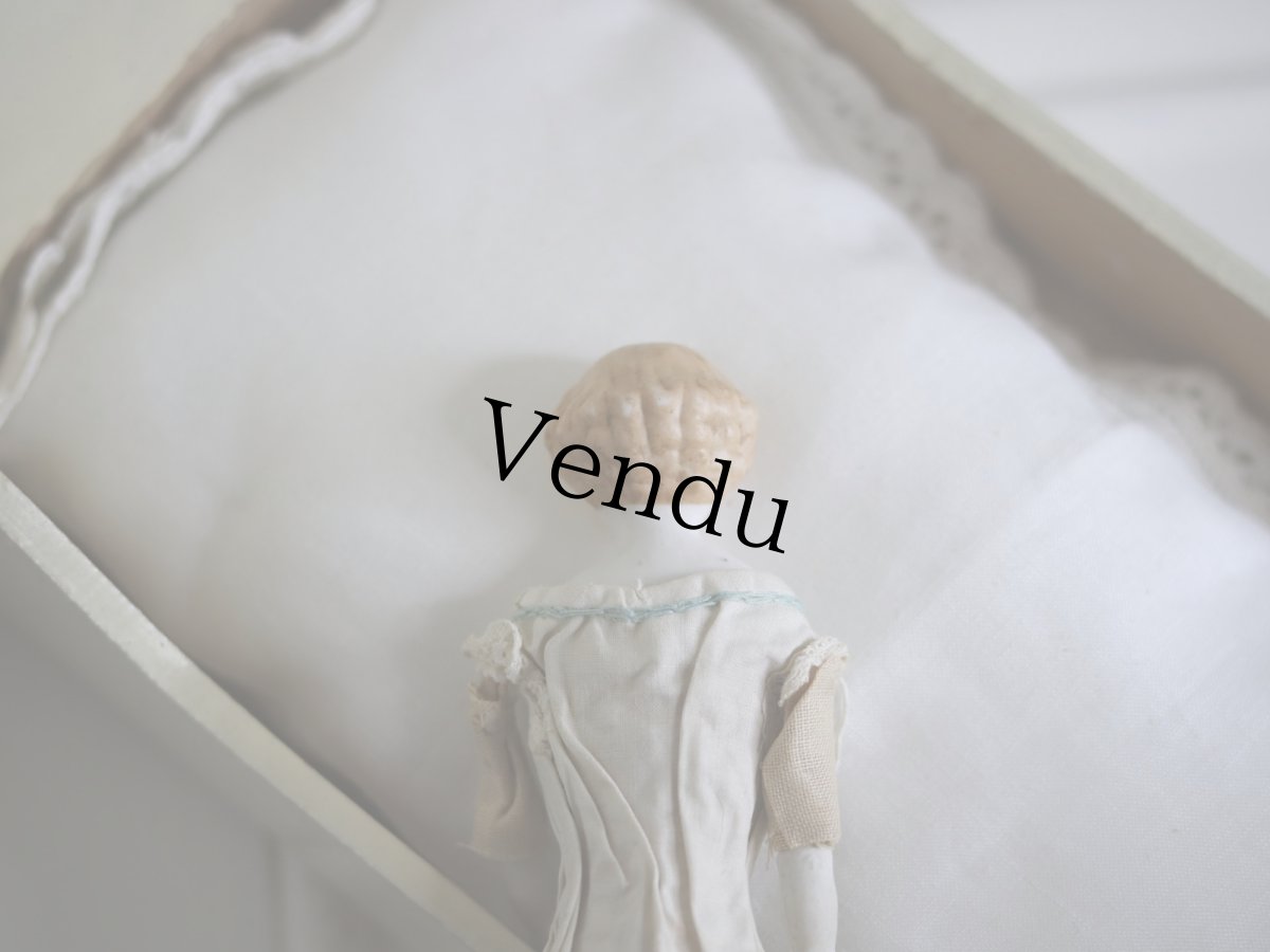 画像10: Victorian Blonde China Head Doll Wearing a Blue Corset&Blue Boots//6.3in (10)