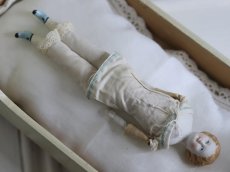 画像12: Victorian Blonde China Head Doll Wearing a Blue Corset//6.3in (12)