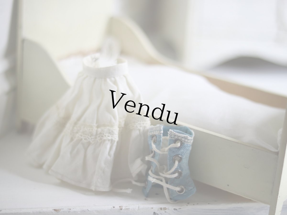 画像13: Victorian Blonde China Head Doll Wearing a Blue Corset&Blue Boots//6.3in (13)