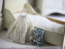 画像13: Victorian Blonde China Head Doll Wearing a Blue Corset//6.3in (13)
