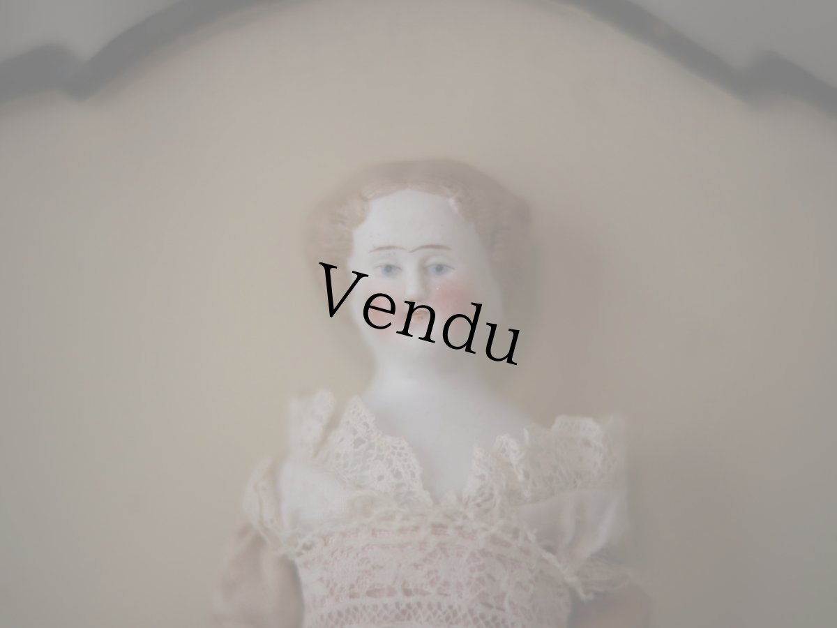 画像2: Victorian Blonde China Head Doll Wearing a Pink Corset＆Pink Boots//6.7in (2)