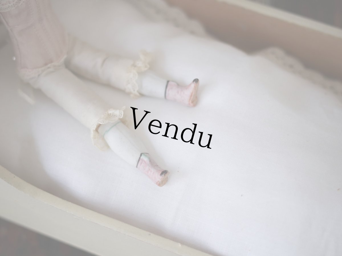 画像6: Victorian Blonde China Head Doll Wearing a Pink Corset＆Pink Boots//6.7in (6)