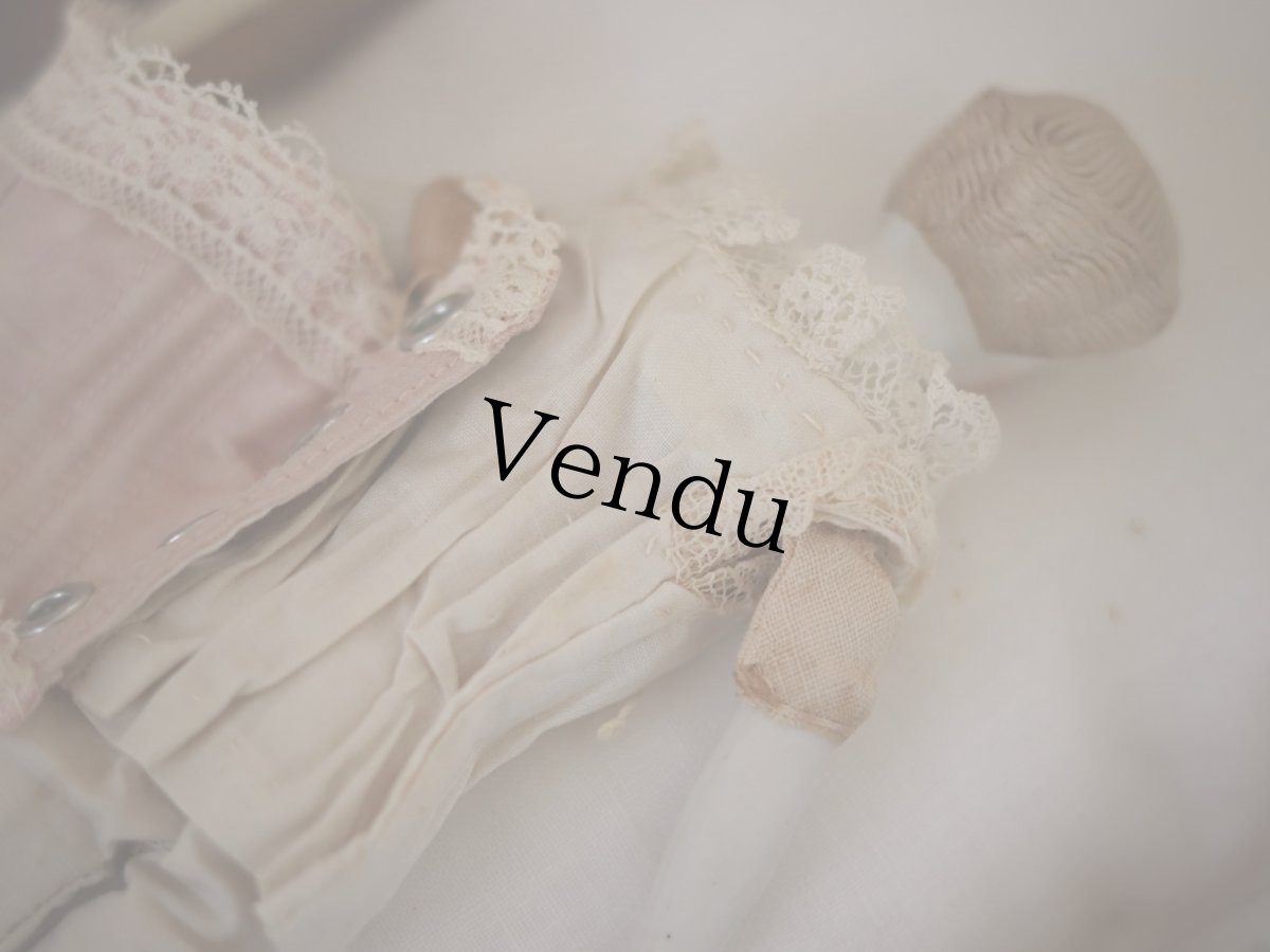 画像10: Victorian Blonde China Head Doll Wearing a Pink Corset＆Pink Boots//6.7in (10)