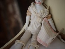 画像13: Victorian Blonde China Head Doll Wearing a Pink Corset＆Pink Boots//6.7in (13)