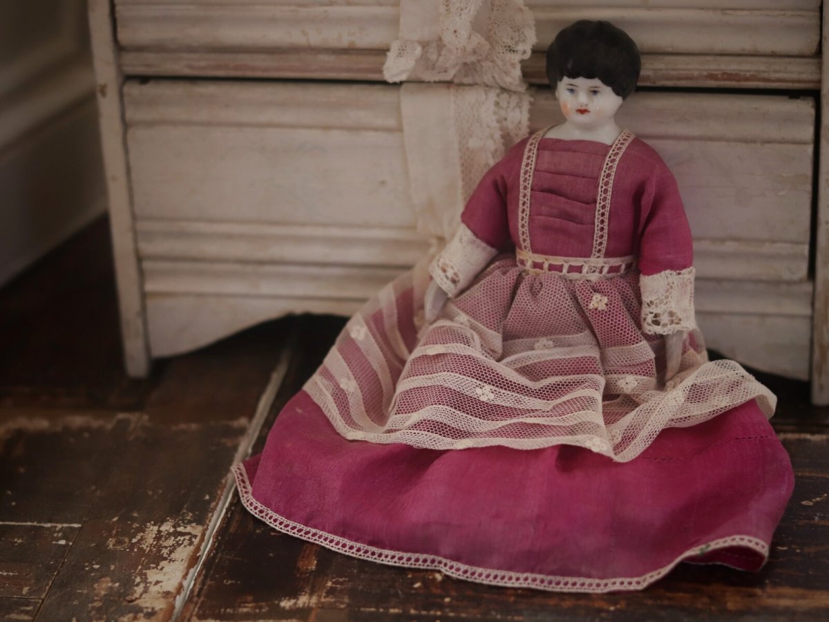 画像1: China Head Doll //8.6in (1)