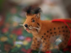 画像19: Wagner Handwork  小さな動物たちシリーズ/赤いリボンのクリスマスオーナメント / Wagner Künstlerschutz (19)