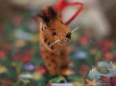 画像18: Wagner Handwork  小さな動物たちシリーズ/赤いリボンのクリスマスオーナメント / Wagner Künstlerschutz (18)