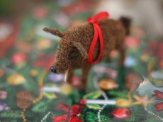 画像31: Wagner Handwork  小さな動物たちシリーズ/赤いリボンのクリスマスオーナメント / Wagner Künstlerschutz (31)