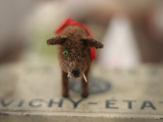 画像29: Wagner Handwork  小さな動物たちシリーズ/赤いリボンのクリスマスオーナメント / Wagner Künstlerschutz (29)