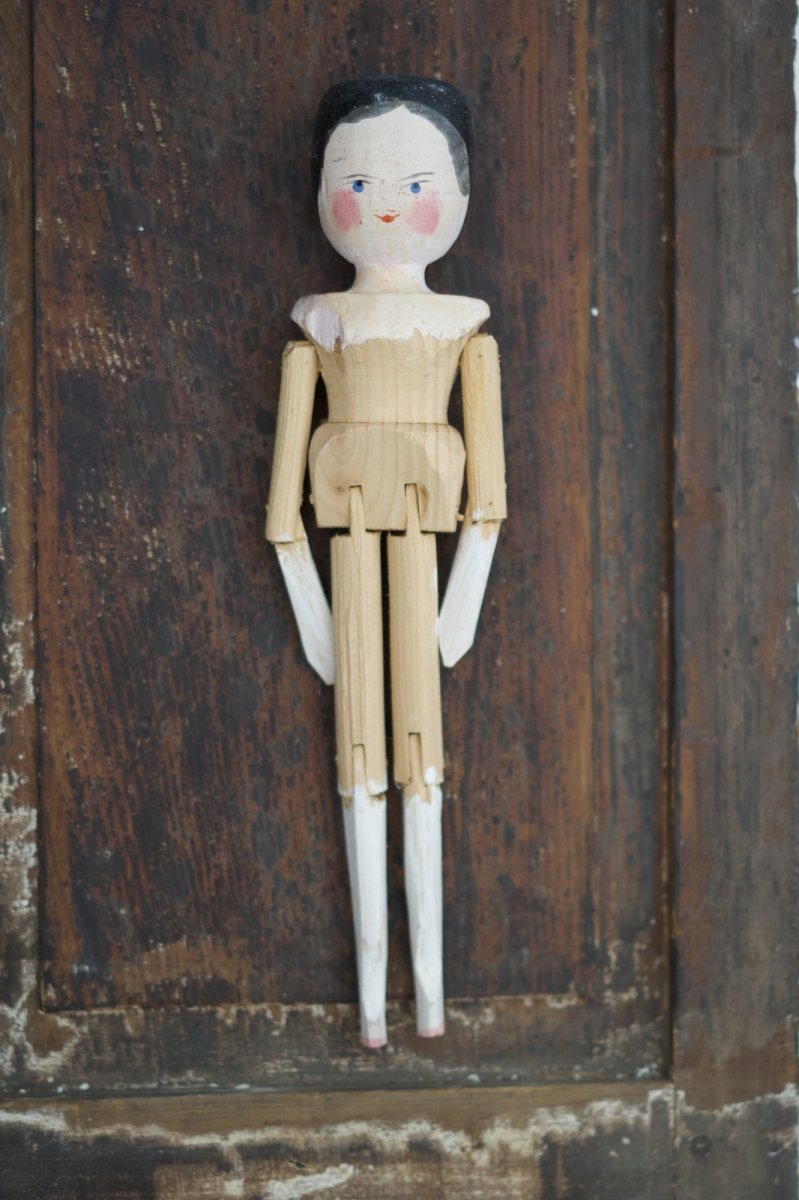 画像1: Wooden Peg Doll A//11.2in (1)