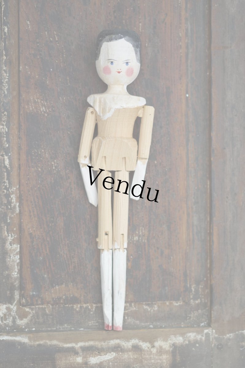 画像1: Wooden Peg Doll C//11.4in (1)