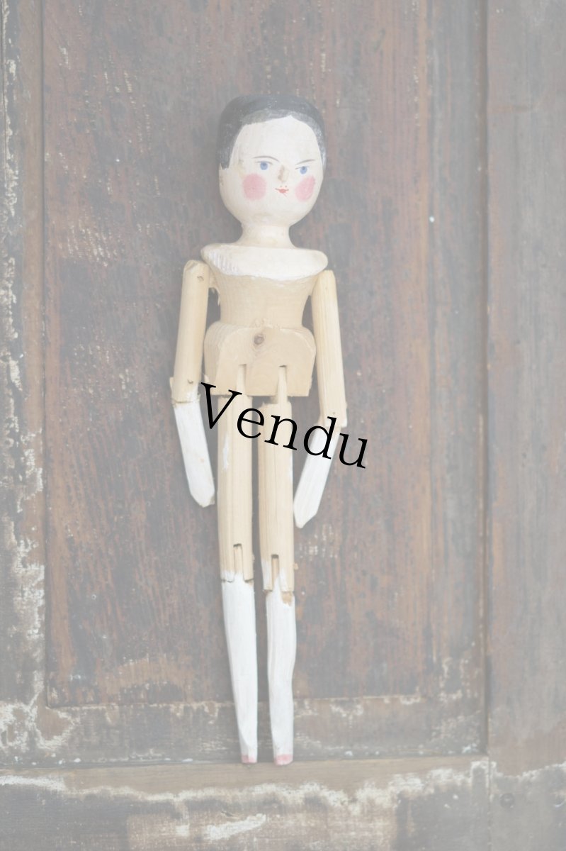 画像1: Wooden Peg Doll D//11.2in (1)