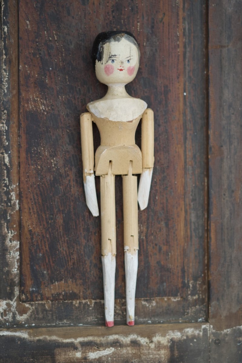 画像1: Wooden Peg Doll E//11.4in (1)