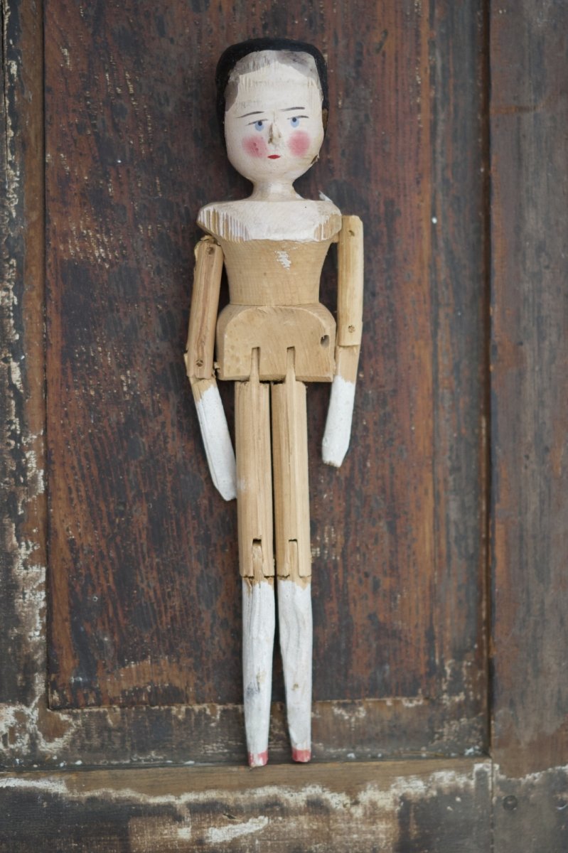 画像1: Wooden Peg Doll F//12.2in (1)