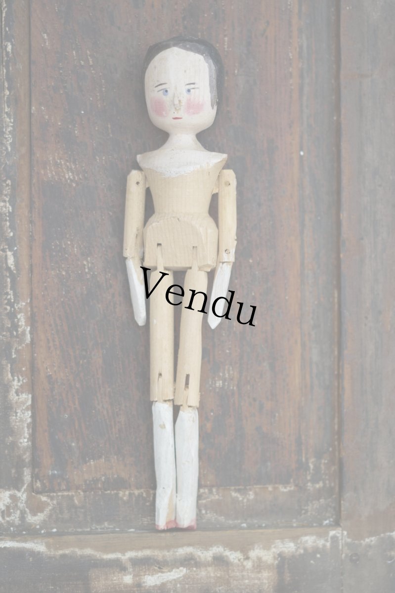 画像1: Wooden Peg Doll G//11.8in (1)