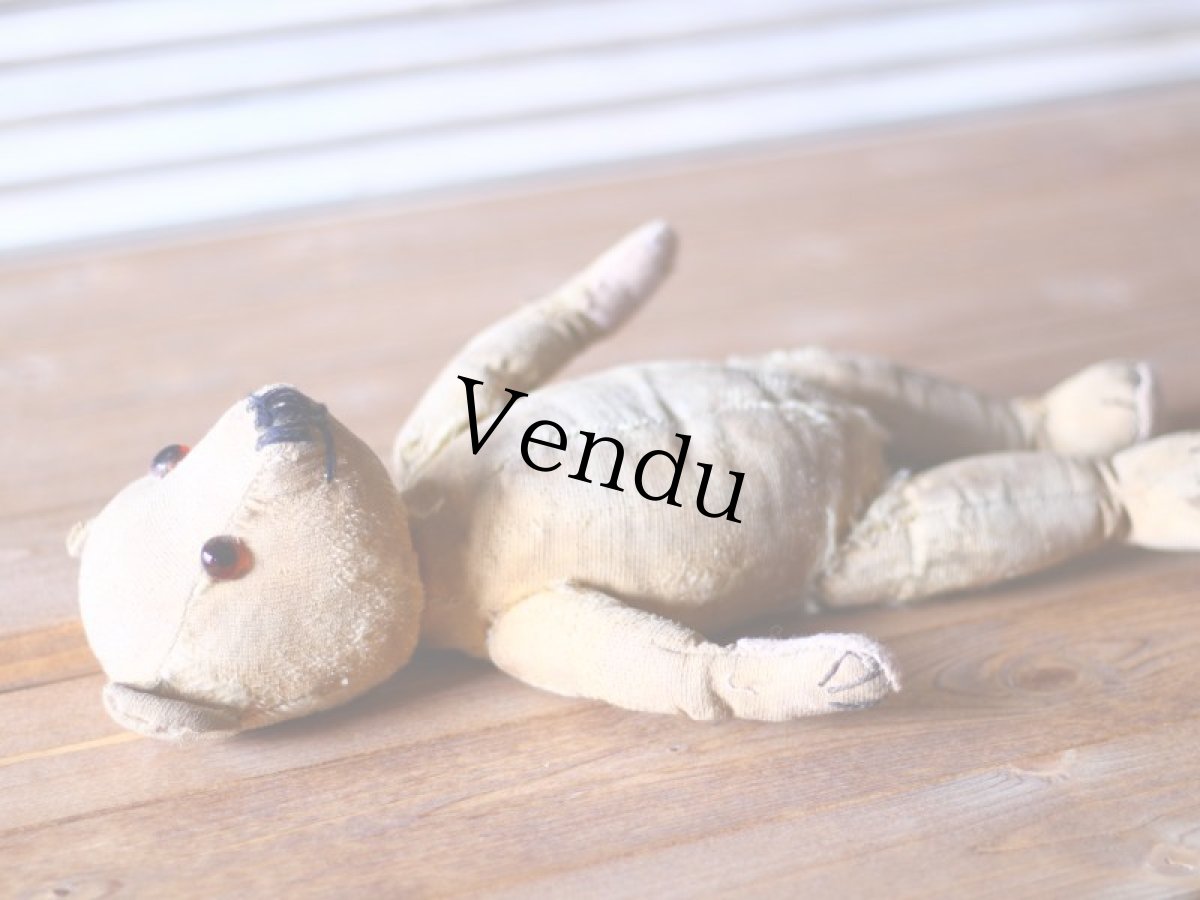 画像8: イギリス アンティークベア モヘアレス 1920s (8)