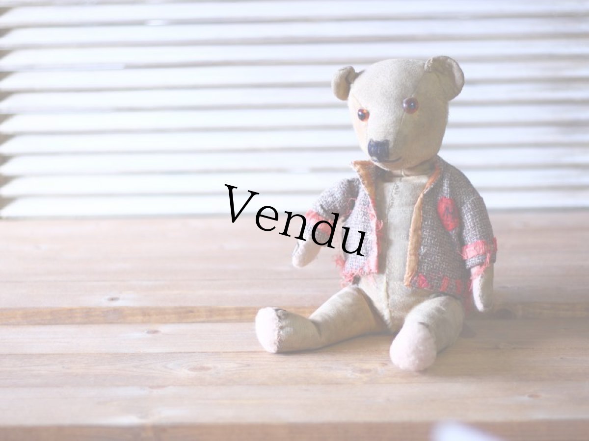 画像1: イギリス アンティークベア モヘアレス 1920s (1)