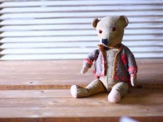 画像1: イギリス アンティークベア モヘアレス 1920s (1)