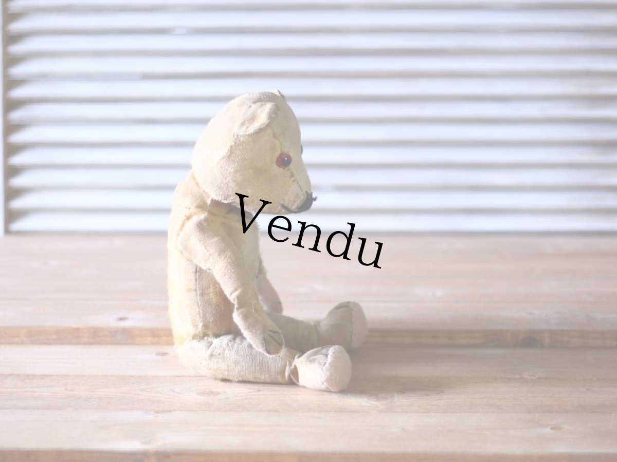 画像5: イギリス アンティークベア モヘアレス 1920s (5)