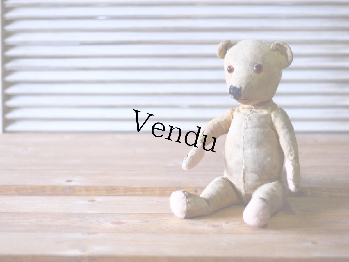 画像2: イギリス アンティークベア モヘアレス 1920s (2)