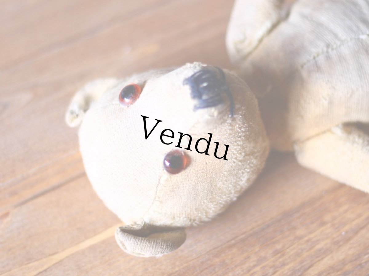 画像9: イギリス アンティークベア モヘアレス 1920s (9)