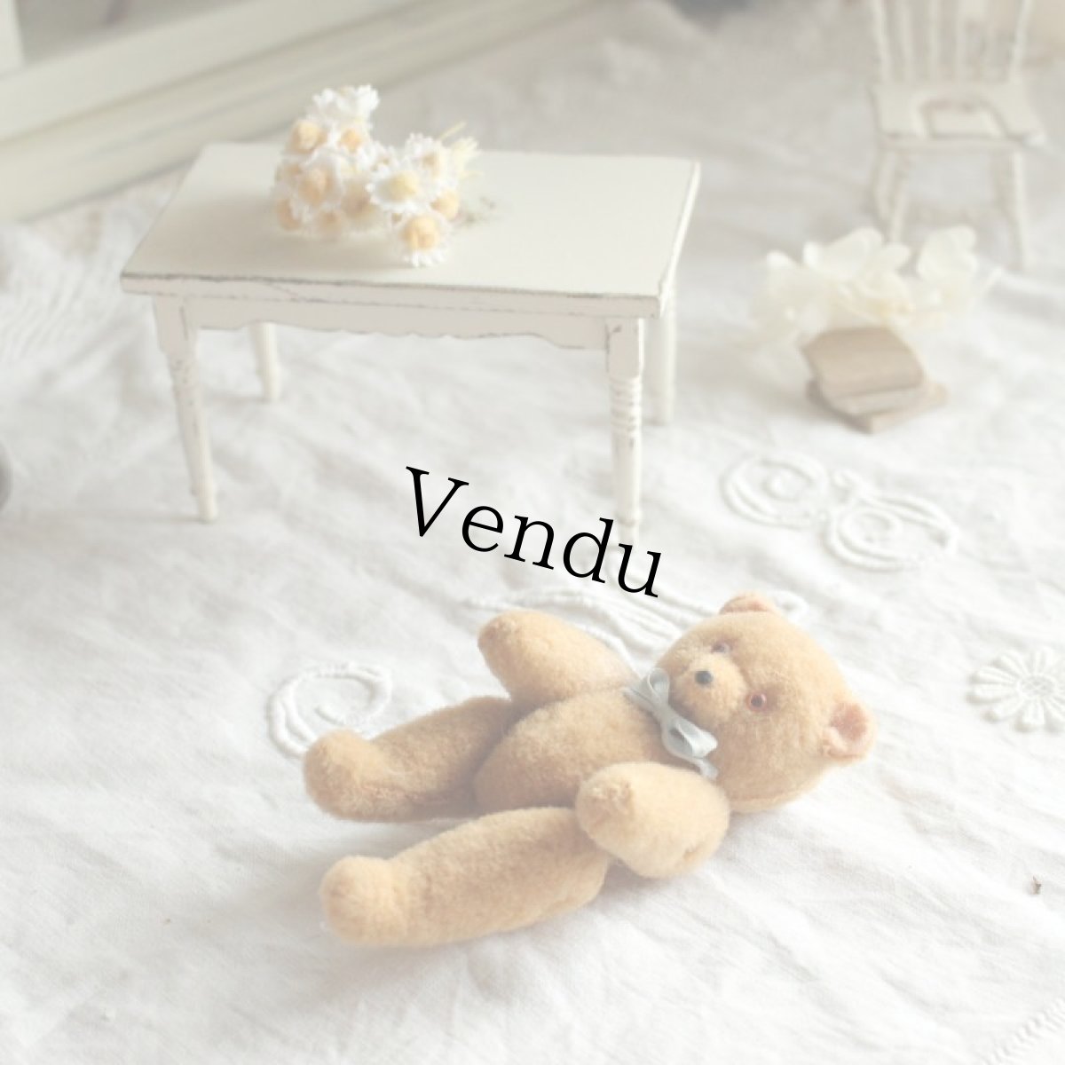 画像1: アンティーク小さい小さいテディベア  372 (1)