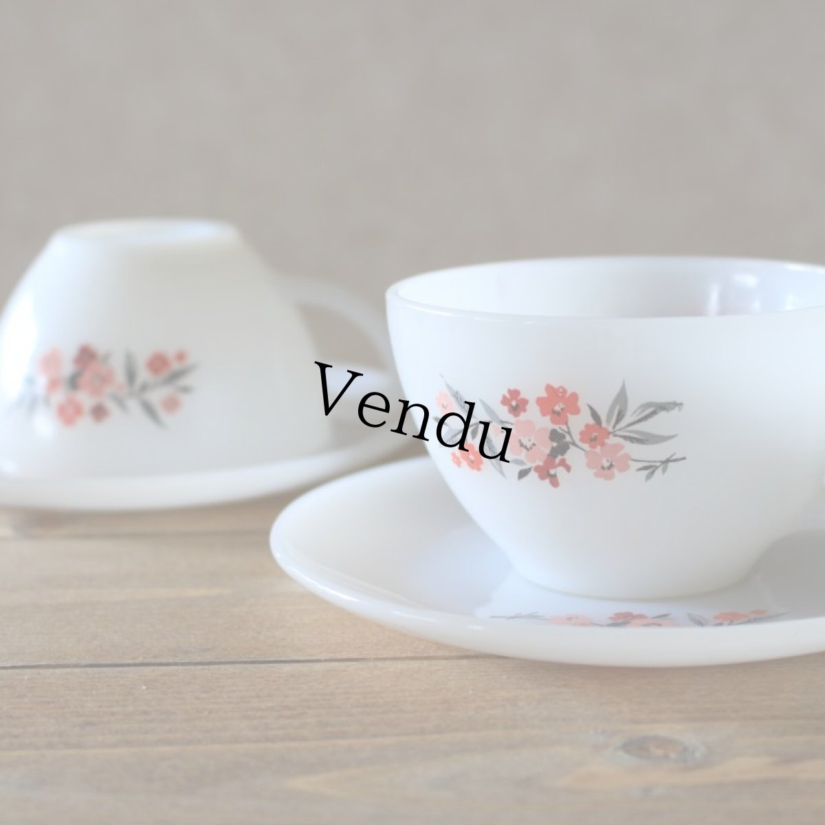 画像1: Fire King Primrose Tea Cup&saucer (1)