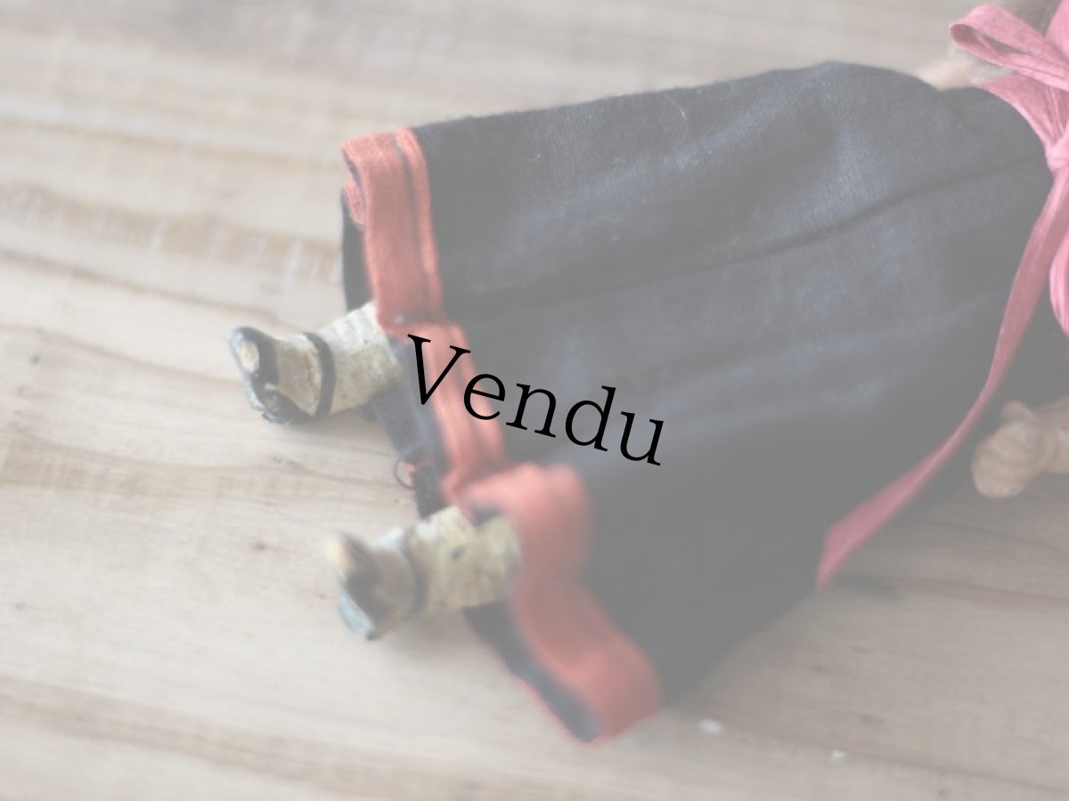 画像8: 黒のドレスに赤いリボンのビスクドール/Gebruder Krauss// (8)