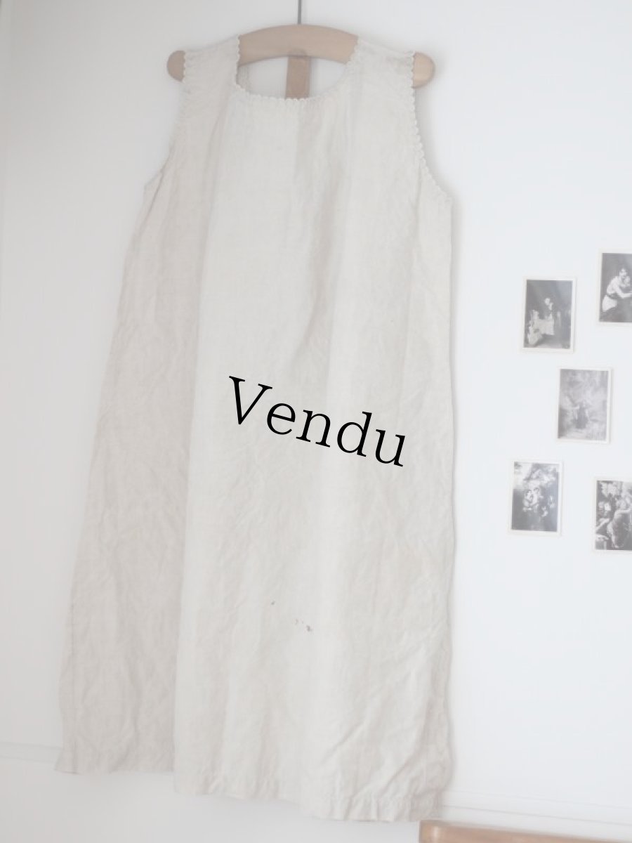 画像6: フレンチアンティークリネンワンピース (6)