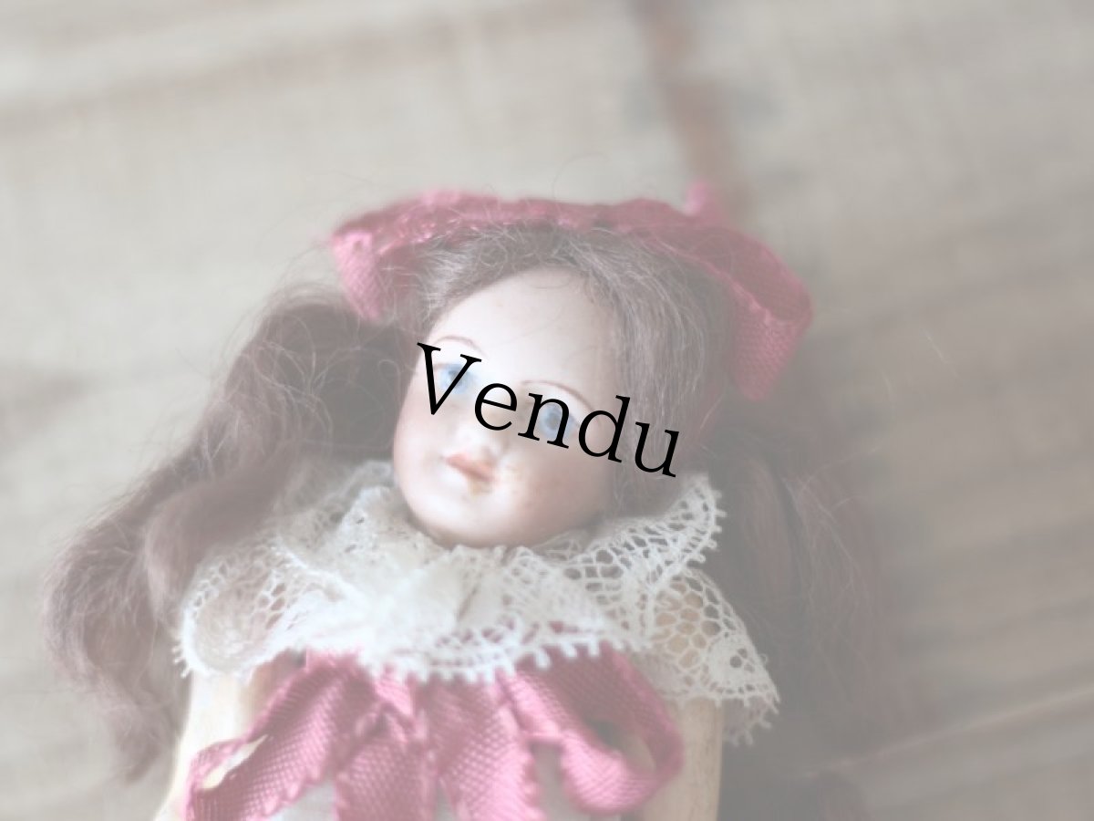 画像6: SFBJ PARIS 赤リボンの子/双子のミニョネット 4 3/4in / France (6)