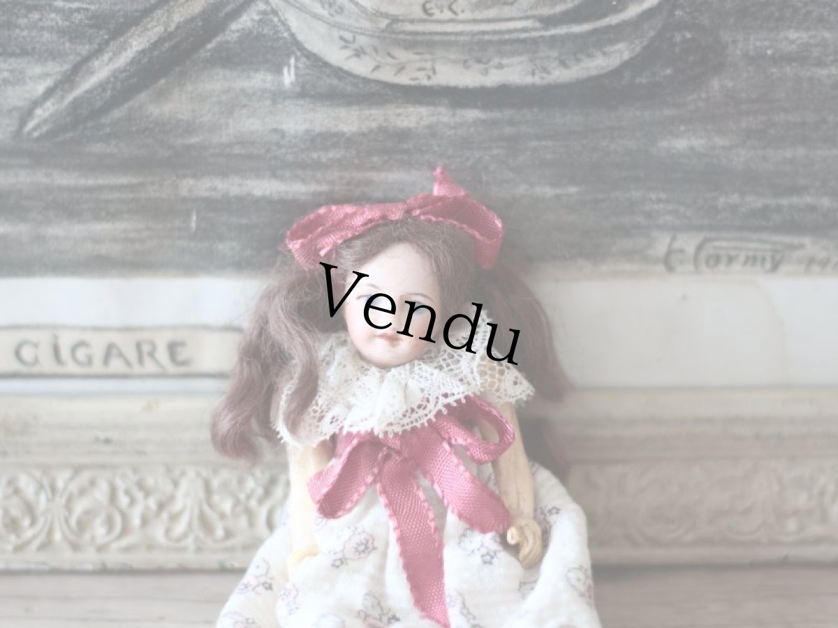 画像4: SFBJ PARIS 赤リボンの子/双子のミニョネット 4 3/4in / France (4)