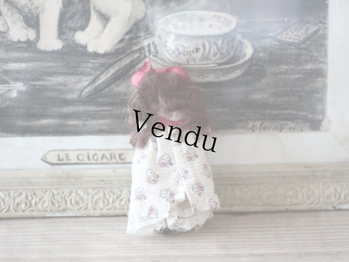 画像3: SFBJ PARIS 赤リボンの子/双子のミニョネット 4 3/4in / France (3)