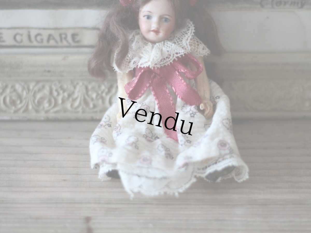 画像5: SFBJ PARIS 赤リボンの子/双子のミニョネット 4 3/4in / France (5)