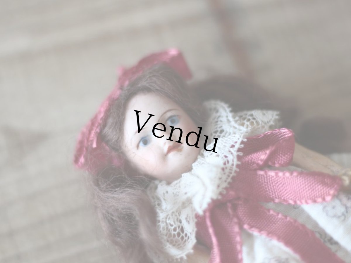 画像7: SFBJ PARIS 赤リボンの子/双子のミニョネット 4 3/4in / France (7)