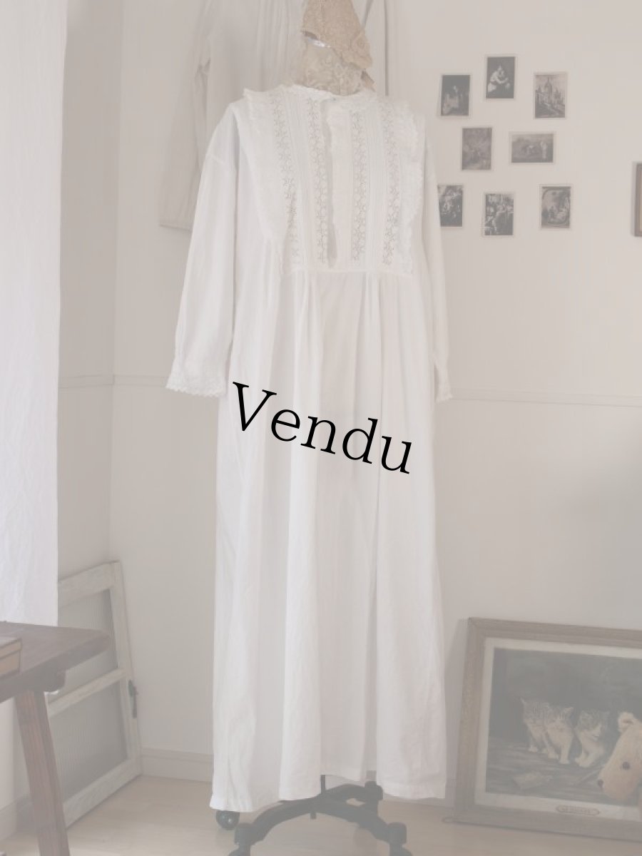 画像1: フレンチアンティークワンピース (1)