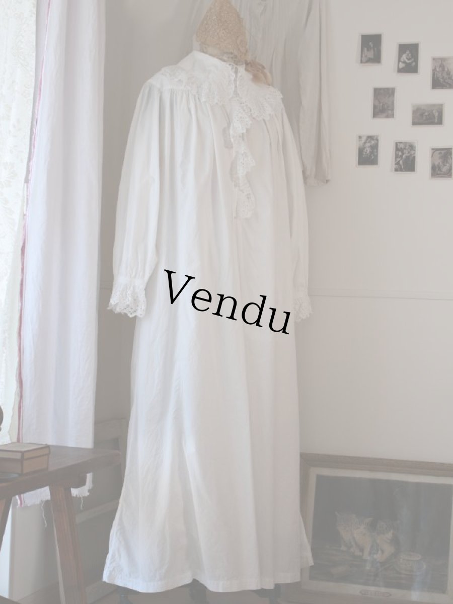 画像1: フレンチアンティークワンピース (1)