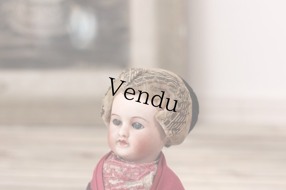 画像3: FRANCE SFBJ 赤と黒のドレスの少女/Sleep eye (3)