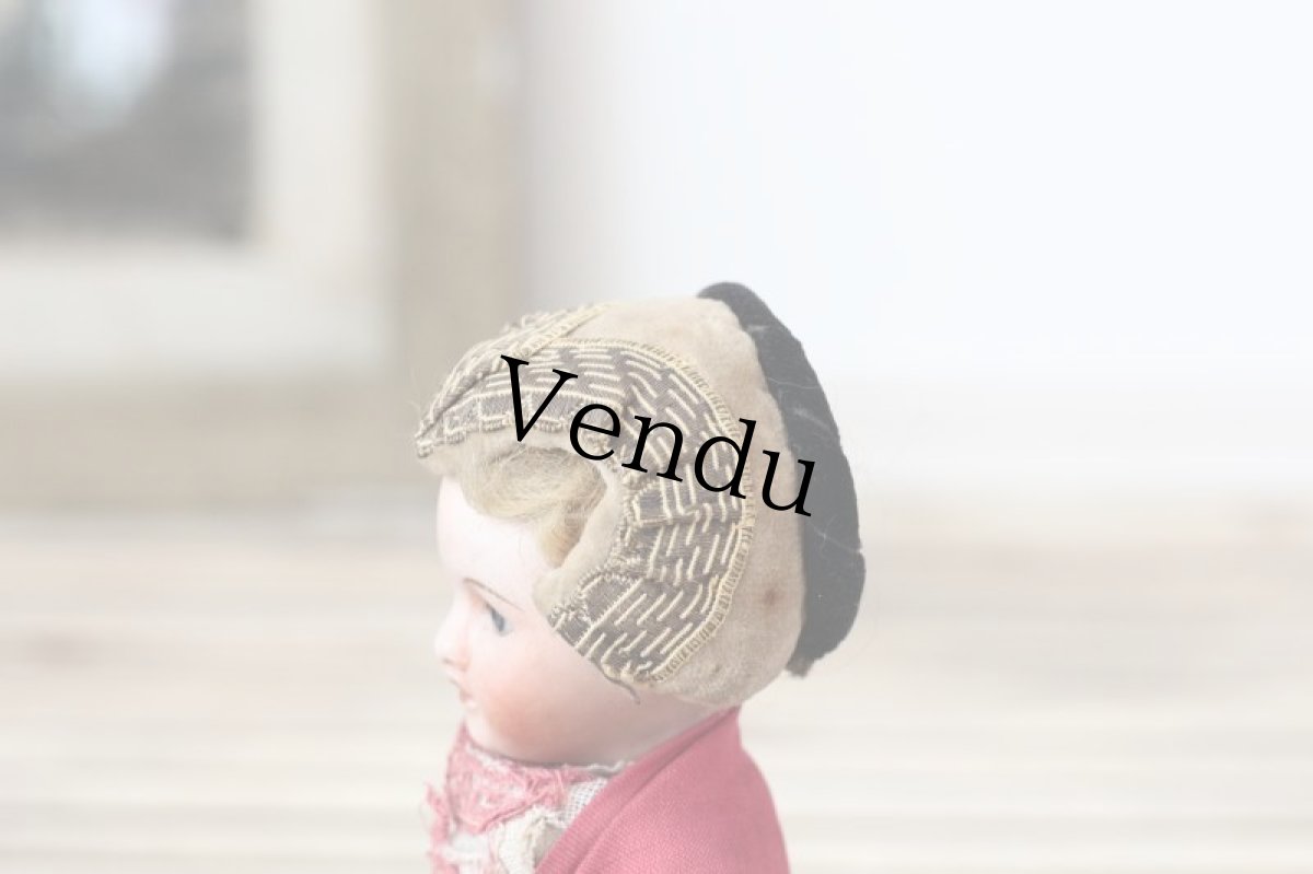 画像7: FRANCE SFBJ 赤と黒のドレスの少女/Sleep eye (7)