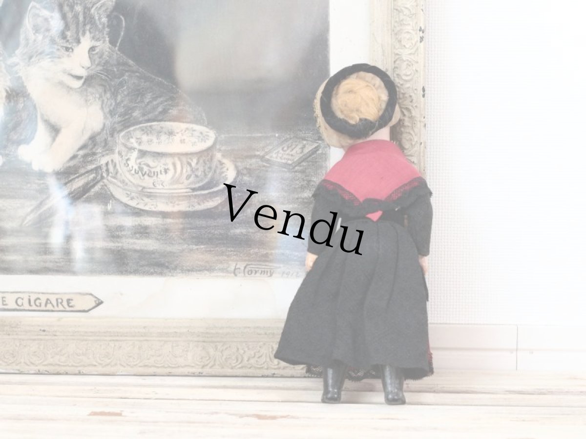 画像11: FRANCE SFBJ 赤と黒のドレスの少女/Sleep eye (11)