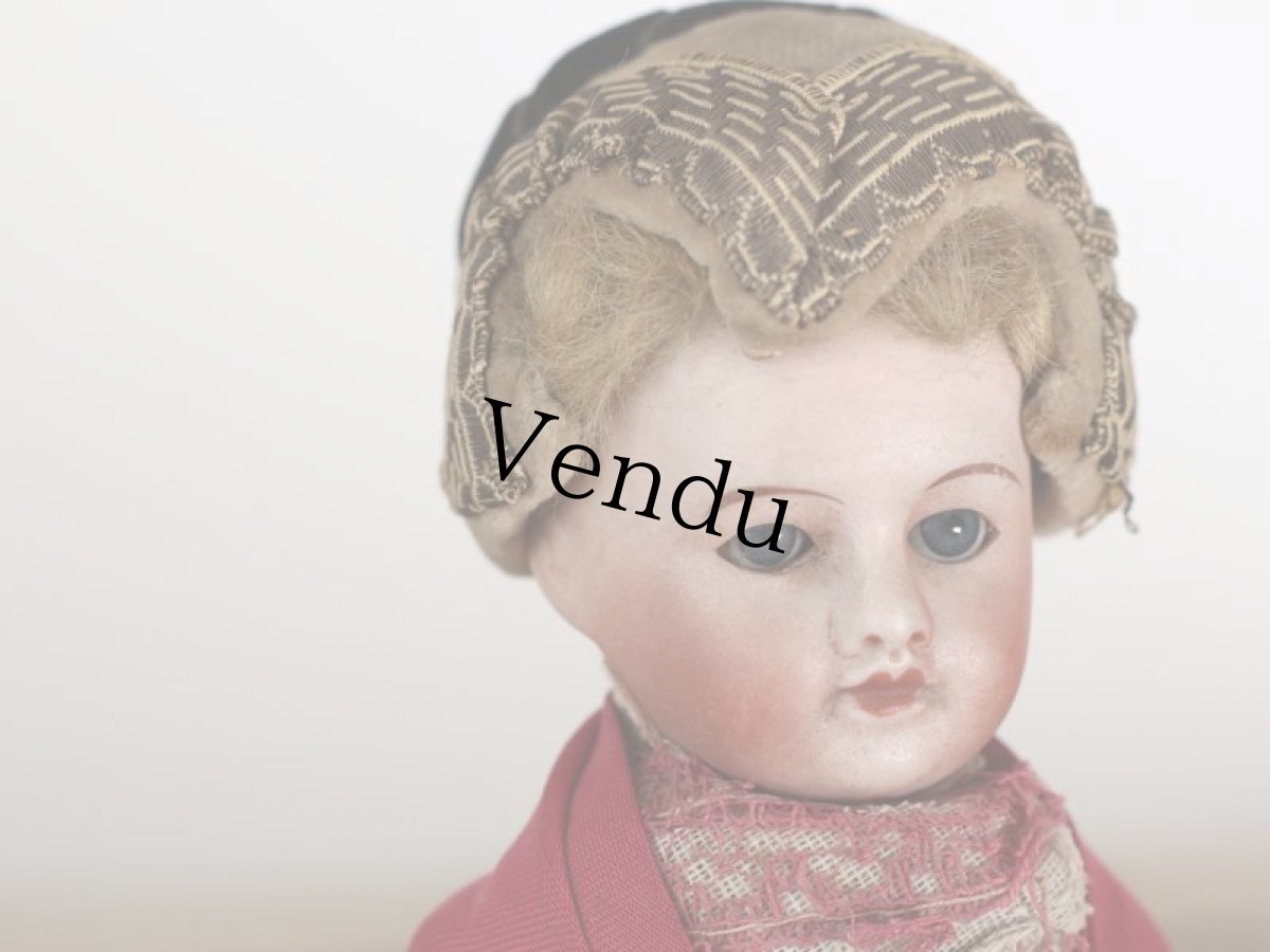 画像14: FRANCE SFBJ 赤と黒のドレスの少女/Sleep eye (14)