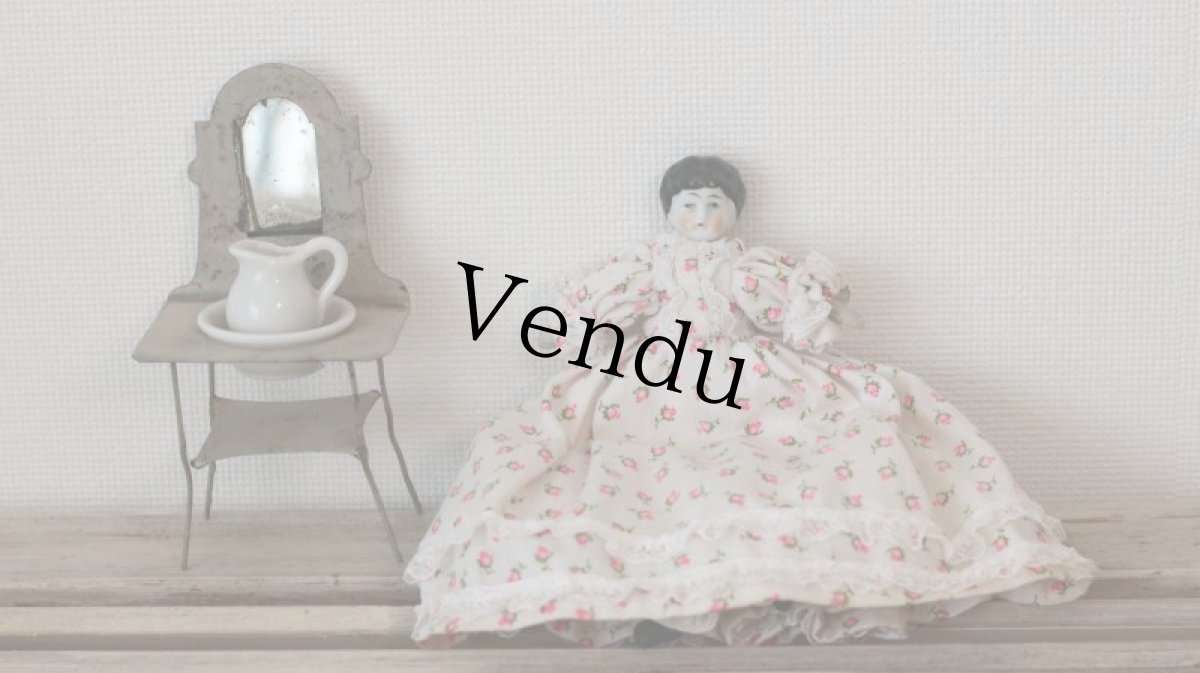 画像2: 小花ドレスのチャイナヘッドドール (2)