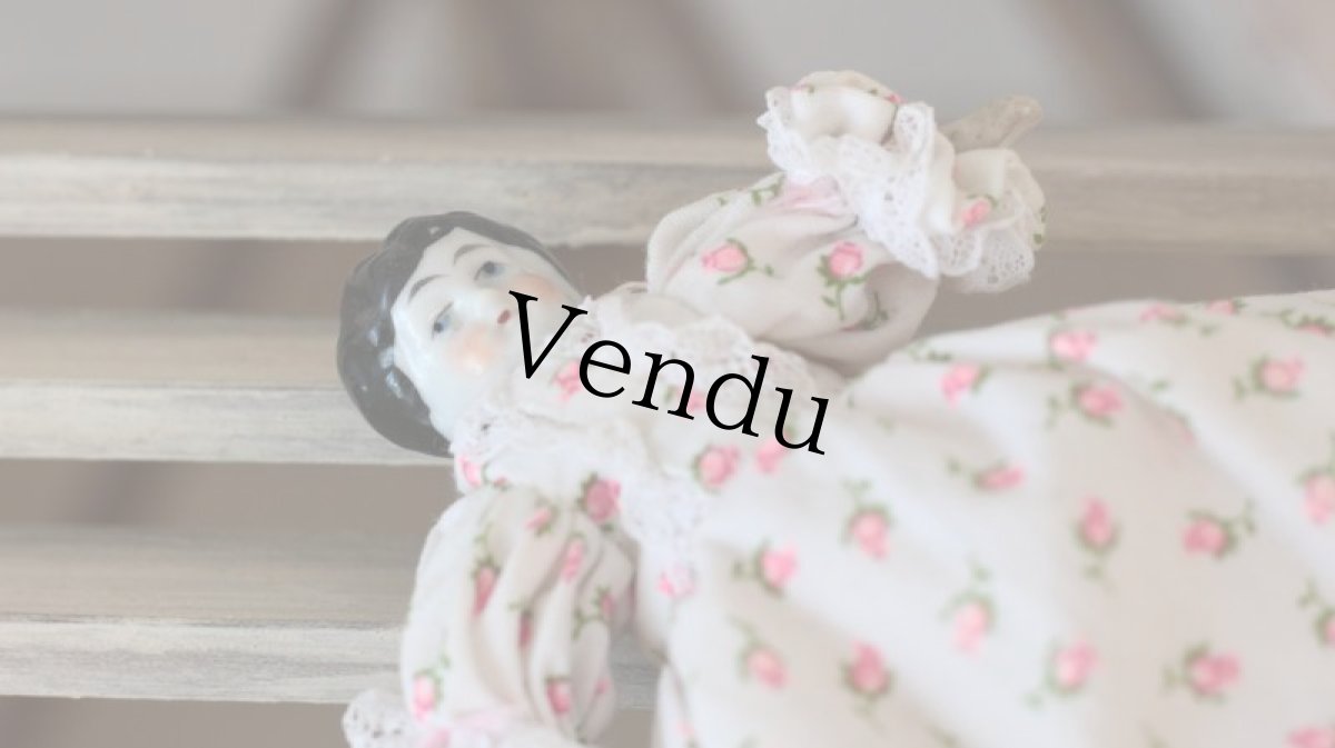 画像4: 小花ドレスのチャイナヘッドドール (4)