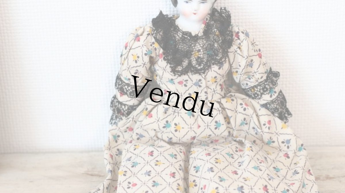 画像3: フラットヘッドのクラッシックチャイナヘッドドール (3)