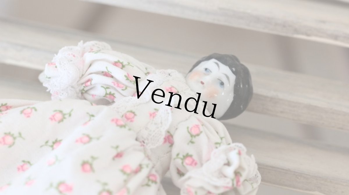 画像3: 小花ドレスのチャイナヘッドドール (3)