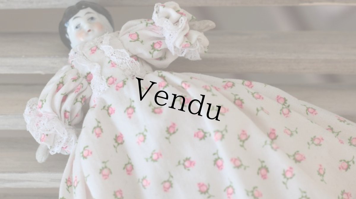 画像5: 小花ドレスのチャイナヘッドドール (5)