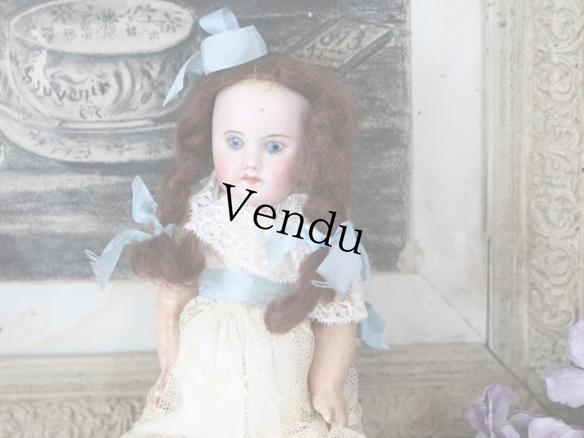 画像3: SFBJ PARIS/水色リボンのビスクドール//--sale-- (3)