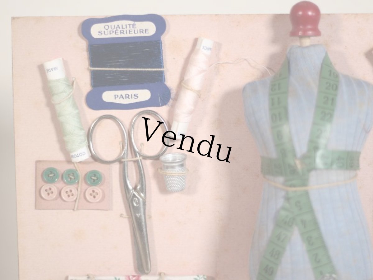 画像2: アンティークドールハウス Parisトルソー＆ソーイングセット/France (2)