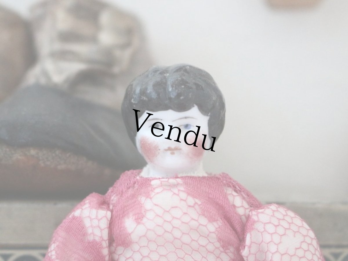 画像2: China Head Doll ピンクドレス 6.5in (2)