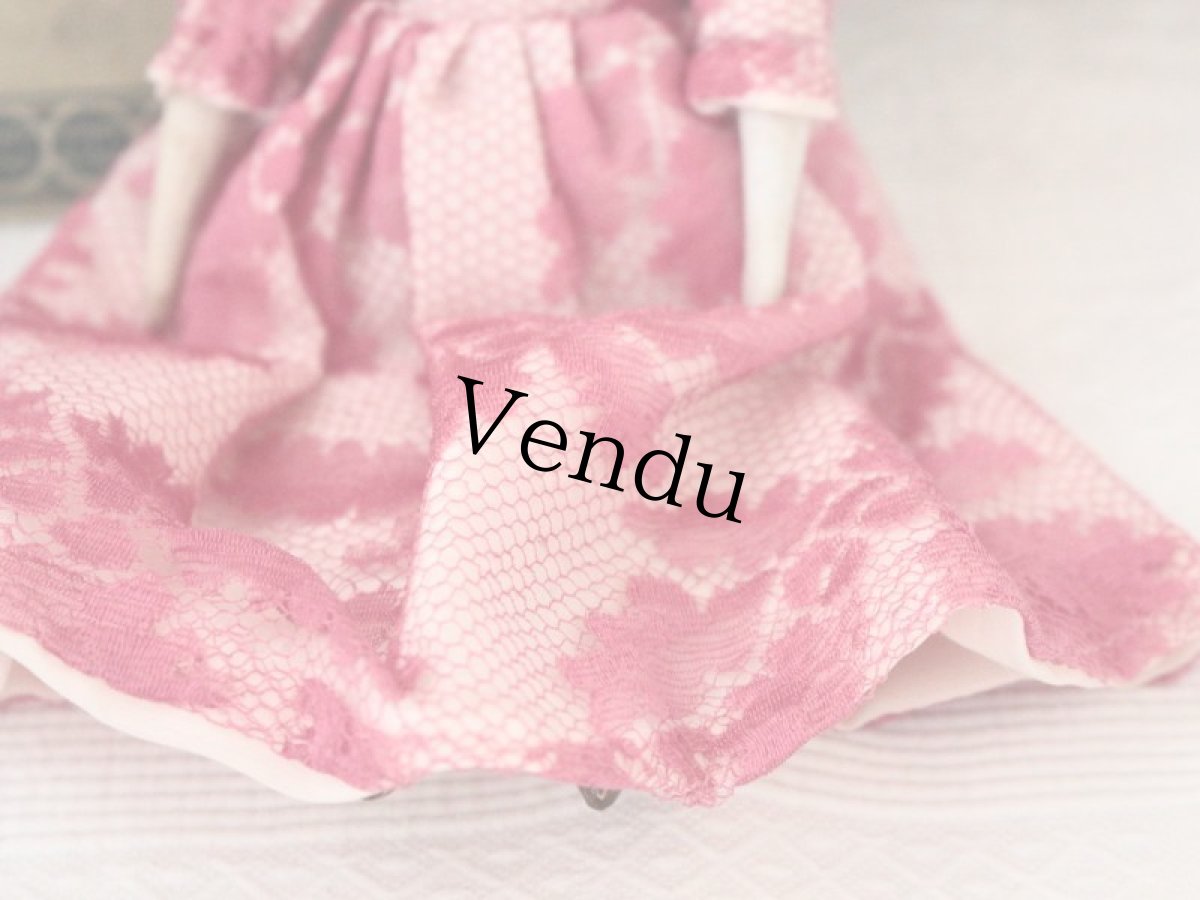 画像4: China Head Doll ピンクドレス 6.5in (4)
